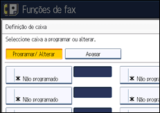 Ilustração do ecrã do painel de operação