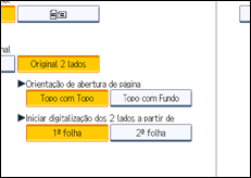 Ilustração do ecrã do painel de operação