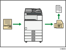 Imagem de transmissão de fax sem papel