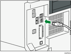 ilustração de ligação do cabo de interface USB