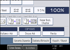 İşlem paneli ekran çizimi