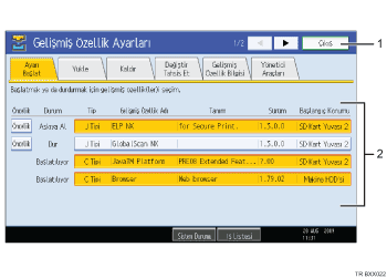��lem paneli ekran g&ouml;sterimi numaraland�r�lm�� balonlu resim