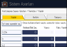 İşlem paneli ekran çizimi
