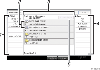 İşlem paneli ekran gösterimi numaralandırılmış balonlu resim