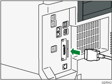 illustration of connecting the IEEE 1284 interface cable