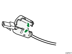 illustration of Ethernet cable with ferrite core 