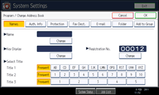 Operation panel screen illustration