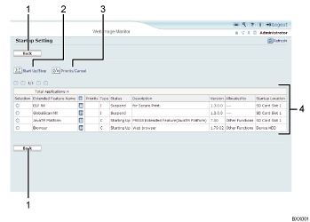Web browser screen illustration numbered callout illustration