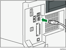 illustration of connecting the USB interfece cable