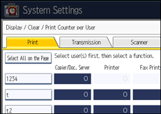 Operation panel screen illustration