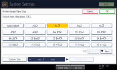 Operation panel screen illustration