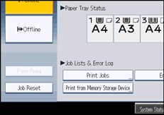 Operation panel screen illustration