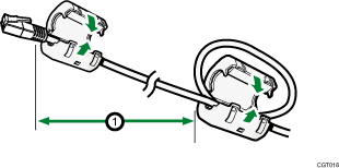 illustration of Ethernet cable with ferrite core 