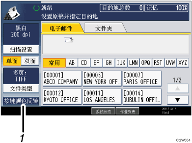 已编号的操作面板屏幕插图