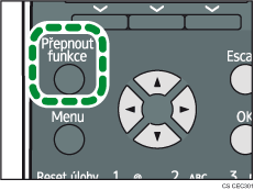 Ilustrace tlačítka Přepnout funkce