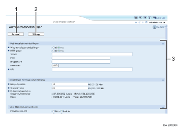 Nummereret illustration af webbrowserens skærm
