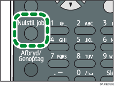 Illustration af tasten Nulstil job