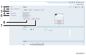 Nummereret illustration af webbrowserskærm