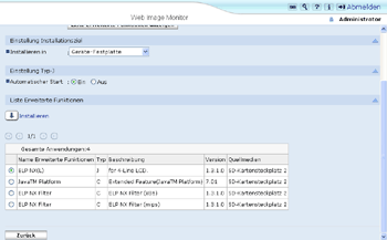 Web-Browser Bildschirmdarstellung