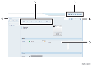 Darstellung der Webbrowseranzeige mit numerierter Abbildung
