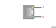 Ilustración de puerto Ethernet estándar (ilustración con leyenda numerada)