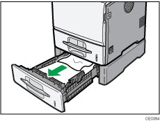 Ilustración de la parte frontal de la impresora