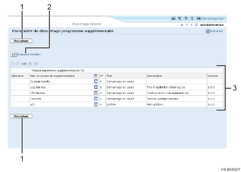 Illustration de l'écran du navigateur Web Illustration avec légende numérotée