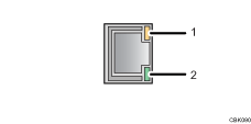 Illustration avec légende numérotée du port Ethernet standard
