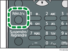Illustration de la touche Réinitialiser travail
