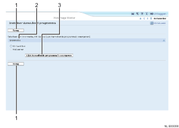 Schermafbeelding van webbrowser (afbeelding met genummerde verklaringen)
