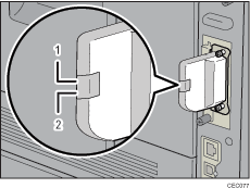 Illustratie achterzijde van de printer