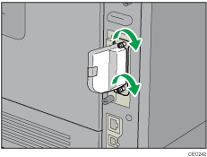 Illustratie achterzijde van de printer