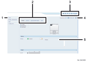 Schermafbeelding van webbrowser (afbeelding met genummerde verklaringen)