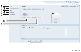 Schermafbeelding van webbrowser (afbeelding met genummerde verklaringen)