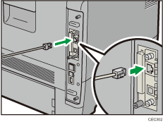Ilustracja tylnej części drukarki