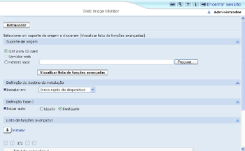 Ilustração do ecrã do web browser