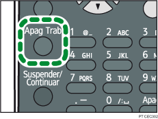 Ilustração da tecla "Apagar trabalho"