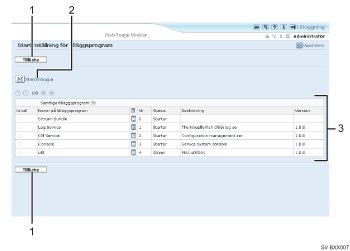 Bild av webbläsarfönster med numrerade detaljer