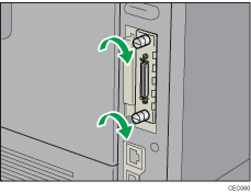 Bild av skrivarens baksida