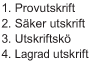 Provutskrift säker utskrift utskriftskö lagrad utskrift