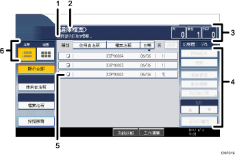 操作面板畫面圖例部位編號說明圖