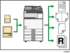 使用本機作為印表機圖例