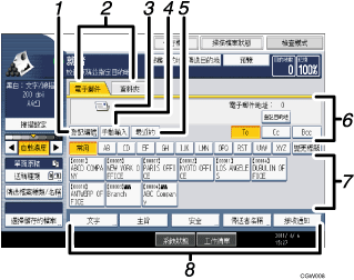 操作面板畫面圖例部位編號圖例