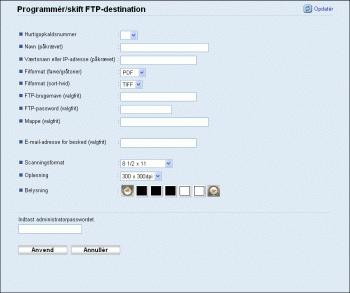 Illustration af skærmbillede i webbrowser