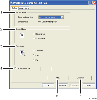 Die Abbildung zeigt die Anwendungsansicht anhand durchnummerierter Illustration