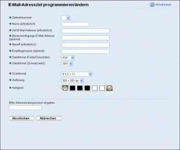 Web-Browser Bildschirmdarstellung