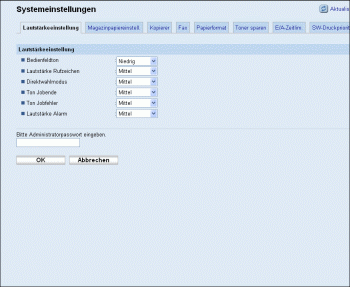 Web-Browser Bildschirmdarstellung