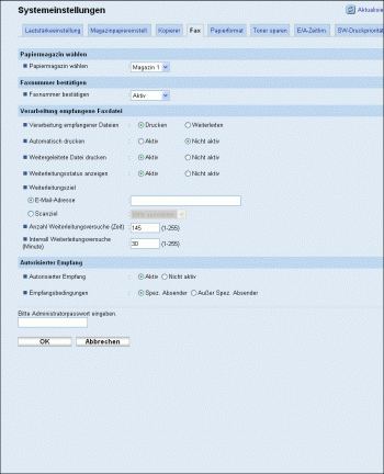 Web-Browser Bildschirmdarstellung