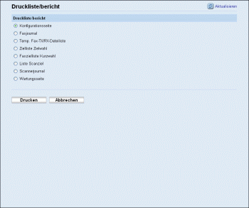 Web-Browser Bildschirmdarstellung