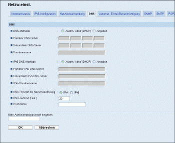 Web-Browser Bildschirmdarstellung